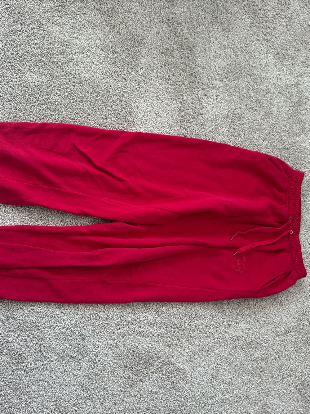 Kids Red Cozy Drawstring Joggers